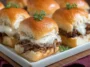 French Dip Sliders on a Plate Ready to Serve