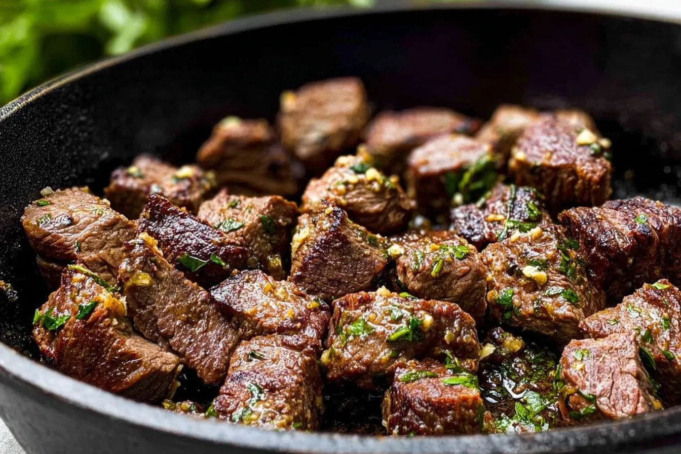 Garlic Butter Steak Bites: A Delicious Dinner Delight 3 Delicious Garlic Butter Steak Bites Plated