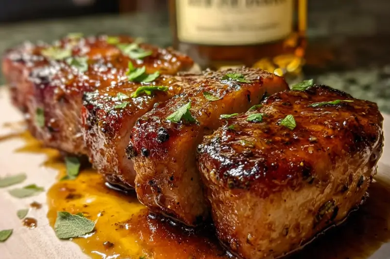 Glazed Maple Mustard Pork: A Delicious Family Favorite 3 Glazed Maple Mustard Pork Ready to Serve
