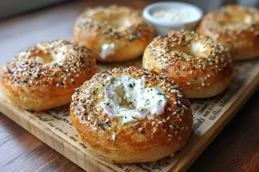 Delicious Greek Yogurt Bagels with Greek Yogurt Sauce