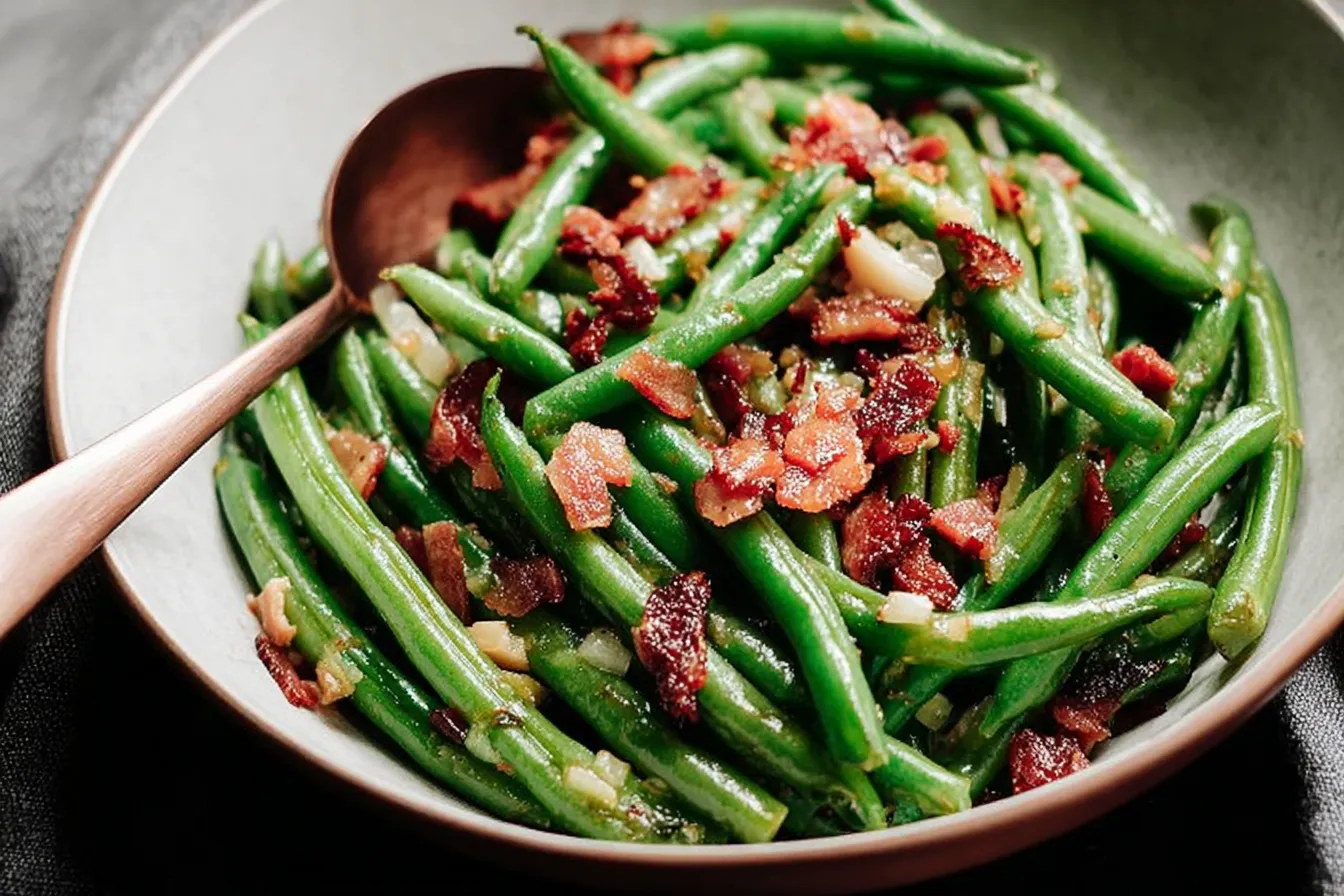 Green Beans with Bacon and Garlic