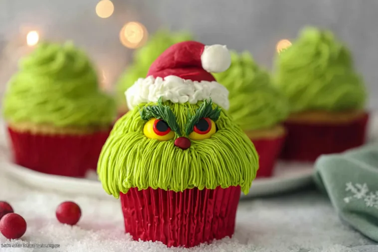 Colorful Grinch Cupcakes for the Holidays