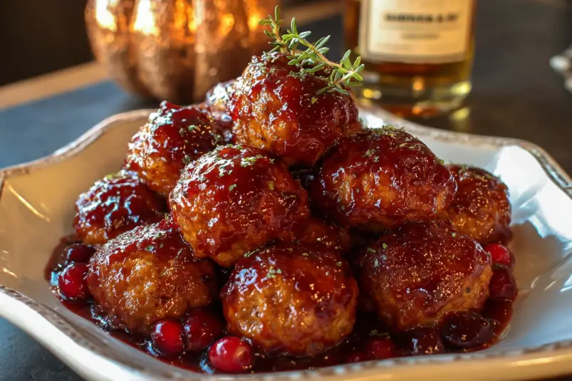 Harvest Turkey Meatballs with Cranberry Glaze - Festive Treat