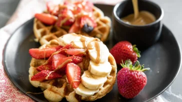 High Protein Waffles on a Plate