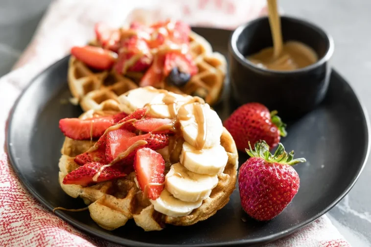 High Protein Waffles on a Plate