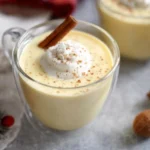 Homemade Eggnog in a Vintage Glass