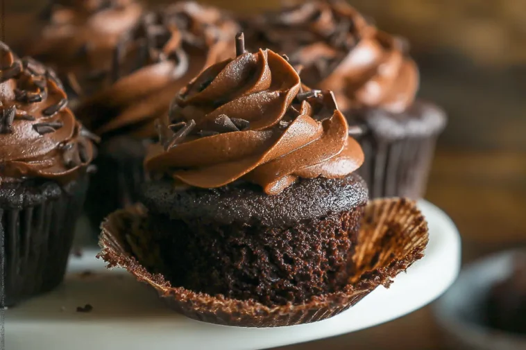 Delicious Homemade Moist Chocolate Cupcakes Ready to Serve