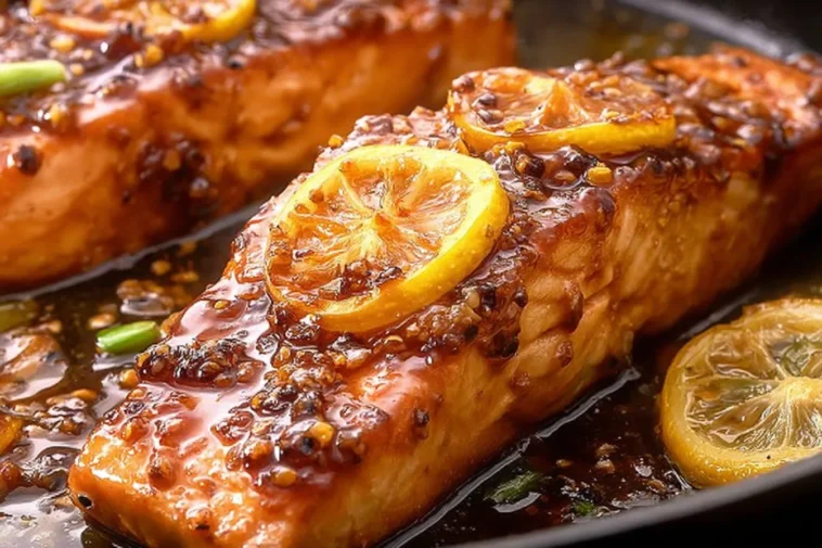 Honey-Garlic Glazed Salmon on Plate