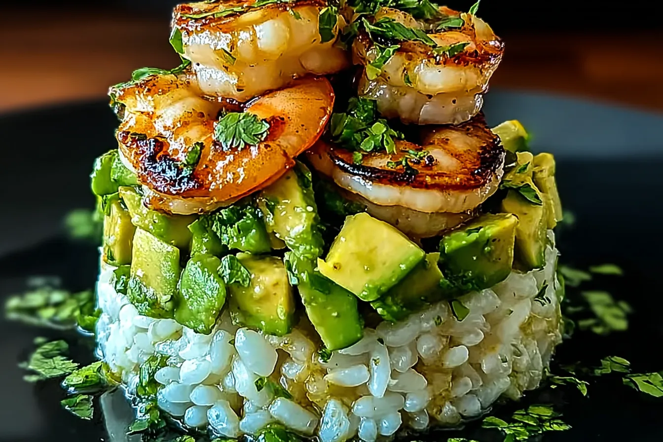 Honey Lime Shrimp & Avocado Rice Stack: A Flavorful Delight 3 Honey Lime Shrimp & Avocado Rice Stack Close-Up