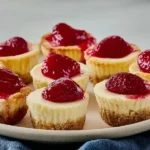 Mini Cheesecakes Plated with Fresh Berries