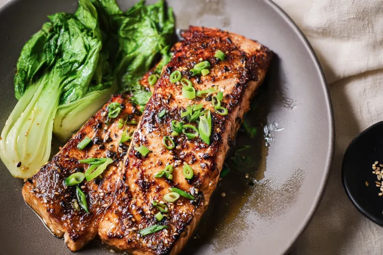 Delicious Miso Butter Salmon Plated for Dinner