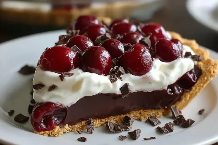 No-Bake Chocolate Cherry Pie Slice