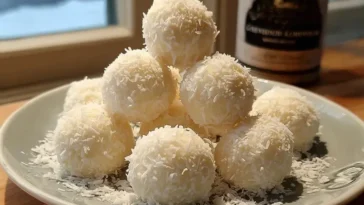 NO BAKE – Cream-Cheese Coconut Snowballs