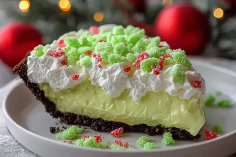 No Bake Grinch Pie - Holiday Dessert Delight