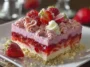 No-Bake Strawberry Crunch Cake Close-Up