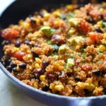 One Pan Mexican Quinoa in a Colorful Bowl
