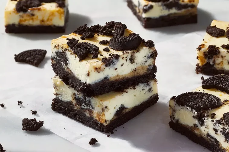 Oreo Cheesecake Bars Freshly Baked
