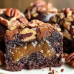 Pecan Pie Brownie Bombs on a Serving Plate