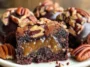 Pecan Pie Brownie Bombs on a Serving Plate