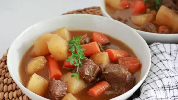 Delicious Pressure Cooker Beef Stew in a Bowl