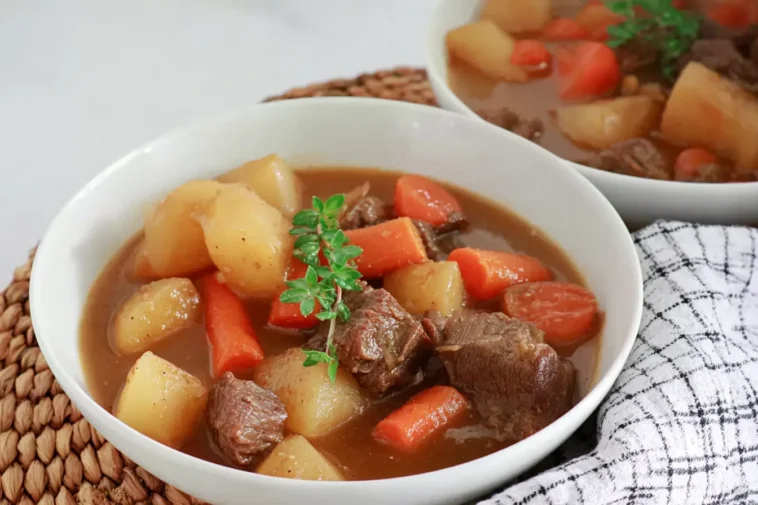 Delicious Pressure Cooker Beef Stew in a Bowl