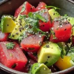 Vibrant Avocado Watermelon Salad in a Tasty Bowl