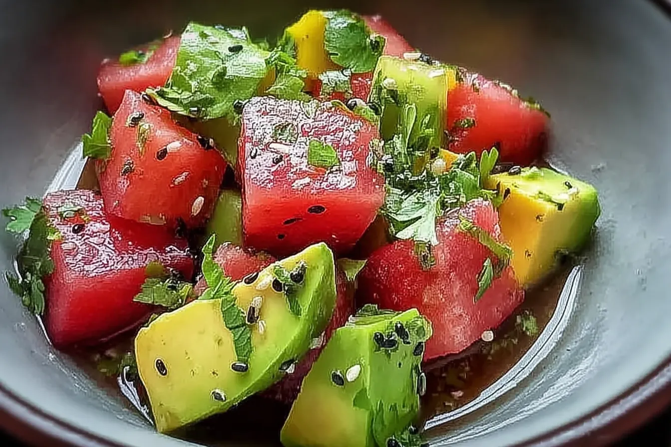 Quick and Refreshing Avocado Watermelon Salad: An Incredible 7-Ingredient Recipe