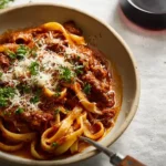 Delicious Quick Lamb Ragù Served with Pasta