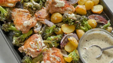 Delicious Sheet Pan Honey Mustard Chicken Thighs and Veggies