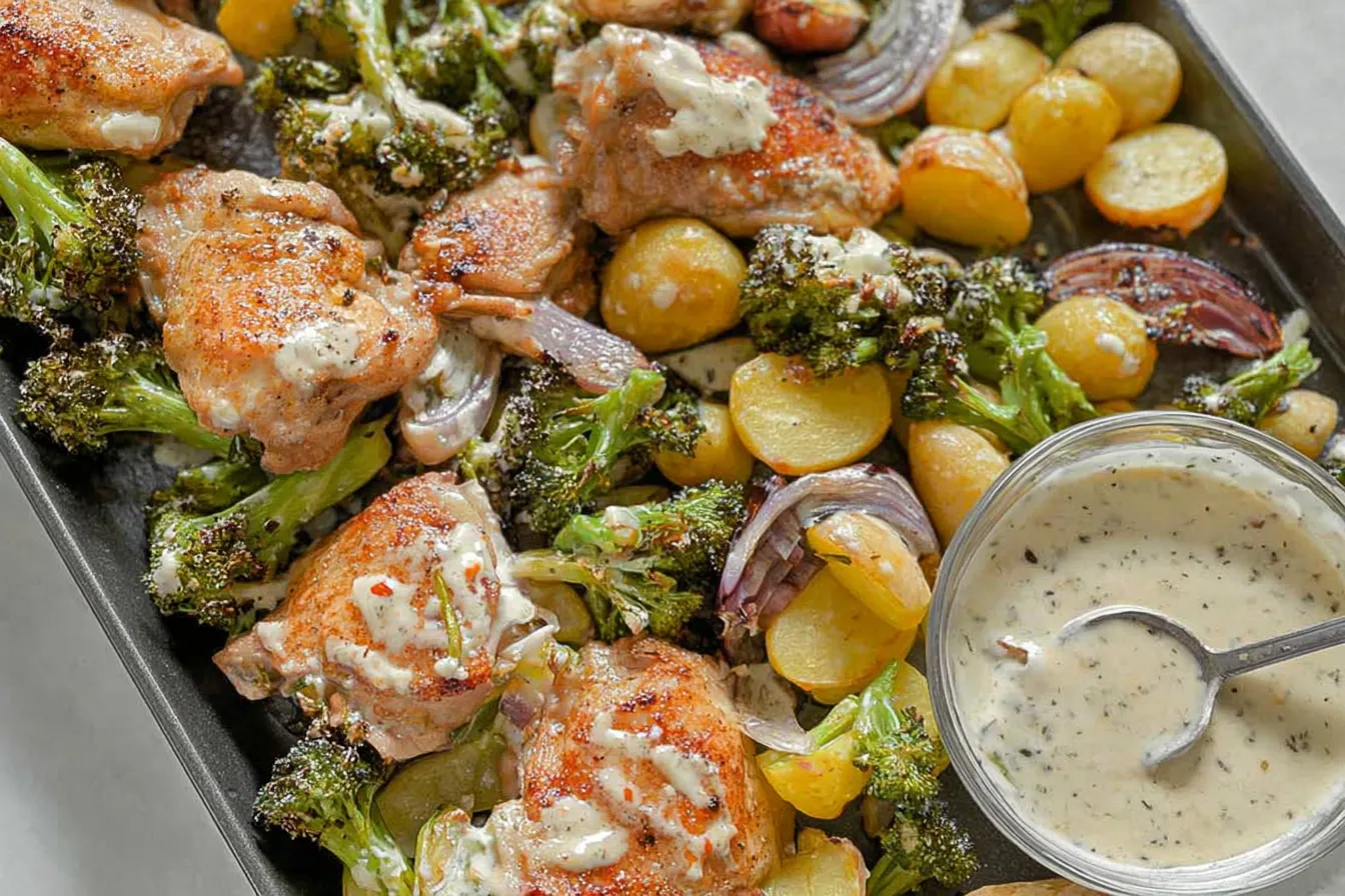 Sheet Pan Honey Mustard Chicken Thighs and Veggies Delight 3 Delicious Sheet Pan Honey Mustard Chicken Thighs and Veggies