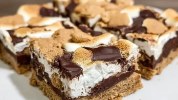 Delicious S’mores Bars Made with Graham Cracker Cookie