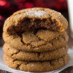 Soft & Chewy Ginger Molasses Cookies on a Rustic Plate