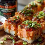 Spicy Salmon Sushi Bake Freshly Baked with Toppings