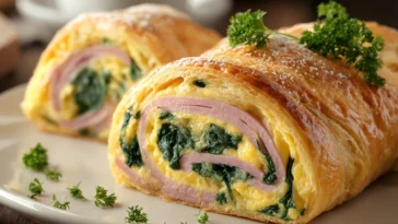 Spinach Ham Breakfast Roll Freshly Baked