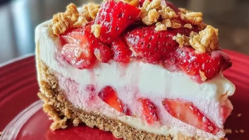 Strawberry Crunch Cheesecake Slices