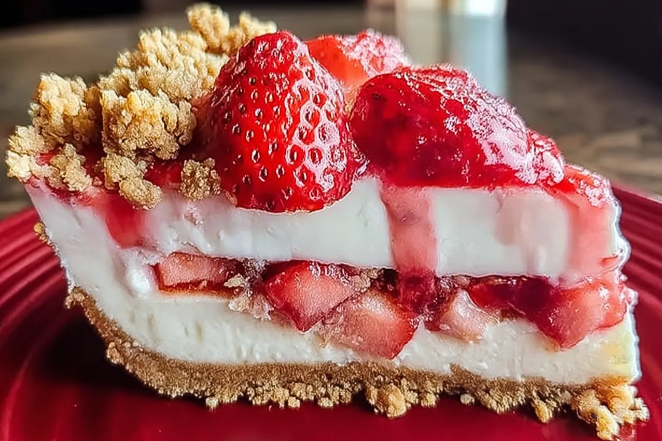 Strawberry Crunch Cheesecake – Easy Creamy & Crunchy Delight
