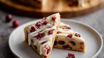 Tasty Starbucks Copycat Cranberry Bliss Bars on a Plate