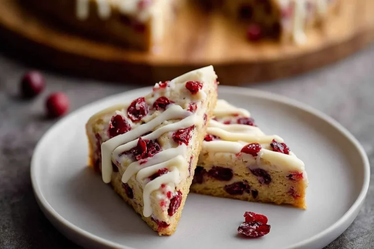 Tasty Starbucks Copycat Cranberry Bliss Bars on a Plate