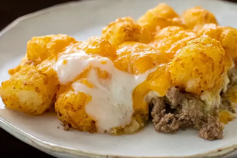 Tater Tot Bake Fresh Out of the Oven