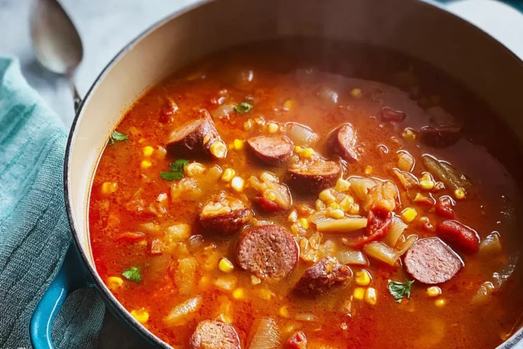 Texas Cowboy Stew in a Bowl with Fresh Herbs