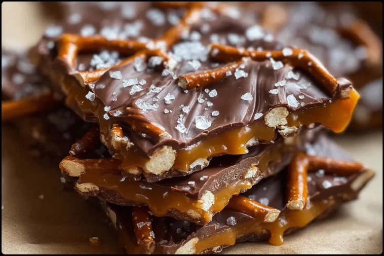 Delicious Salted Caramel Pretzel Bark