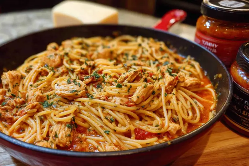 The Chicken One Pot Spaghetti in a Pot