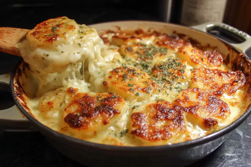 The Scalloped Potatoes with Layers of Tender Potatoes & Creamy Cheesy Sauce – Comfort Food Delight 3 Delicious Scalloped Potatoes with Creamy Cheese Sauce