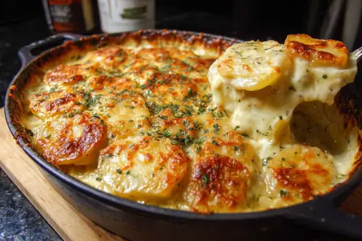 Delicious Scalloped Potatoes with Creamy Cheese Sauce