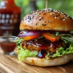 Delicious Tortilla Burger with Teriyaki Glaze