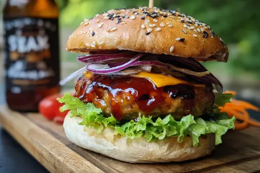 Delicious Tortilla Burger with Teriyaki Glaze