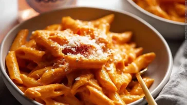 Delicious Vodka Pasta with Fresh Ingredients