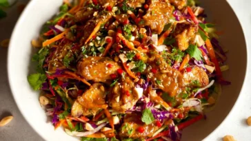 Delicious Asian Chicken Crunch Salad Ready to Serve