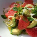 Avocado and Grapefruit Salad with Mint-Dill Vinaigrette Close-Up