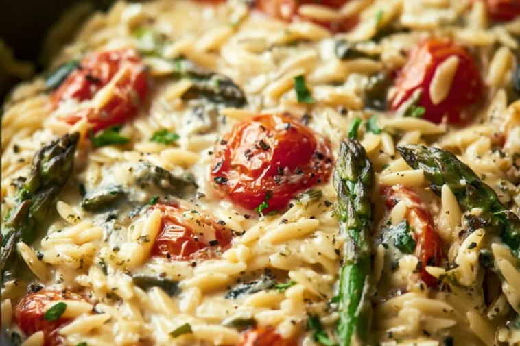 Baked Feta Orzo Dish Ready to Serve